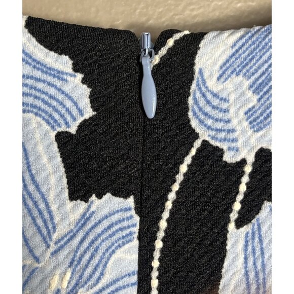 Rabbit Rabbit Rabbit Dress Blue Floral Fit Flare Midi Poly Career Retro Womens 6 - Picture 11 of 15